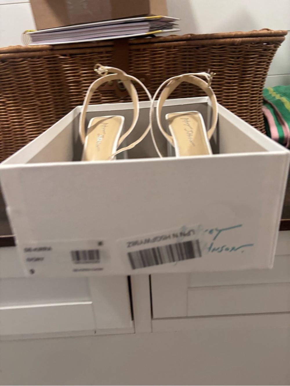 Jessica Simpson Ivory Satin Embellished Ankle-Strap Heels - Picture 5 of 5